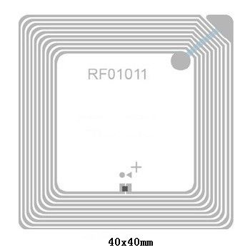 Inlay 45*45mm HF NFC Rfid υγρό υλικό της PET για την κάρτα εγγράφου/τη βασική αλυσίδα ρολογιού